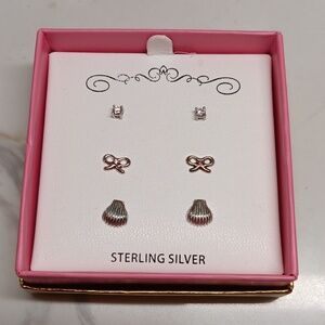 NWT, Lily Nily Kids Sterling Silver Earring Set